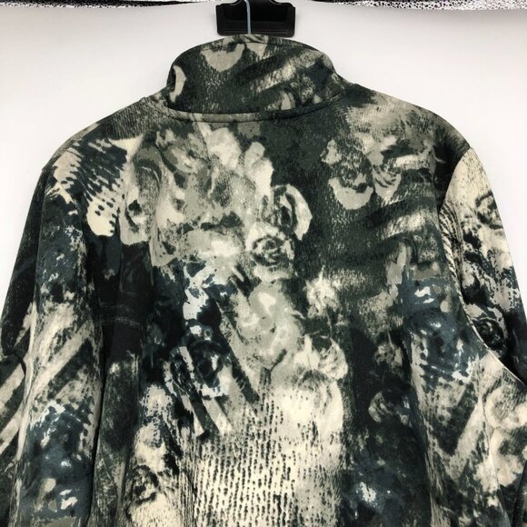 Onque Casuals Black & White Abstract Print Zip Up Sweater size XL - Picture 12 of 16